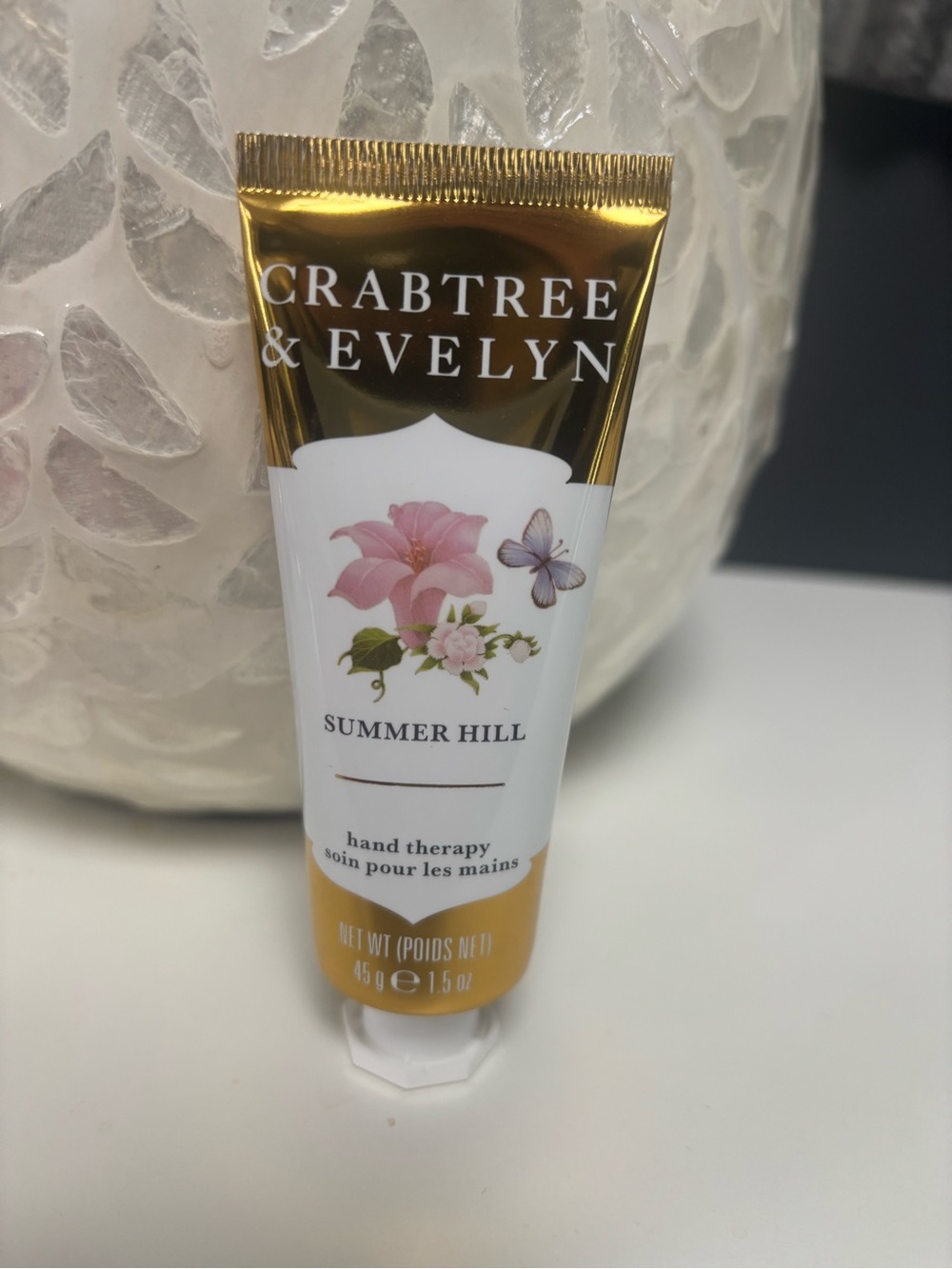 Crabtree & Evelyn Gold and Pink Floral Hand Cream - Summer Hill